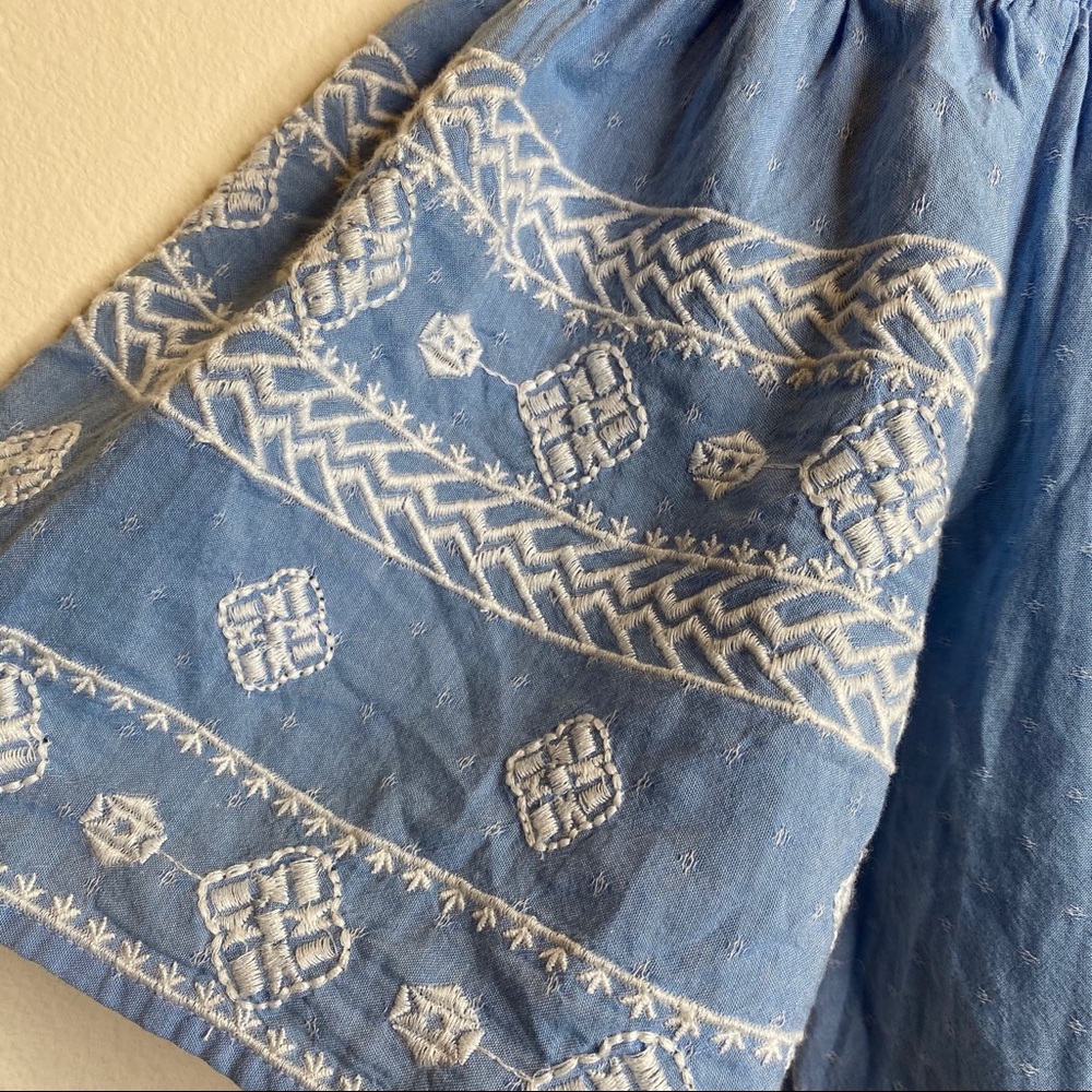 Old Navy Light Blue Off Shoulder Embroidered Top - Picture 4 of 8